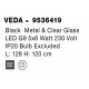 Black Metal & Clear Glass LED G9 5x6 Watt 230 Volt IP20 Bulb Excluded L: 128 W: 10 H: 120 cm Adjustable height 