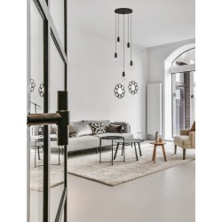 Black Metal & Clear Glass LED G9 5x6 Watt 230 Volt IP20 Bulb Excluded D: 40 H: 150 cm Adjustable height 