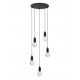 Black Metal & Clear Glass LED G9 5x6 Watt 230 Volt IP20 Bulb Excluded D: 40 H: 150 cm Adjustable height 