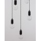 Black Metal & Clear Glass LED G9 5x6 Watt 230 Volt IP20 Bulb Excluded D: 40 H: 150 cm Adjustable height 