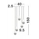 Black Metal & Clear Glass LED G9 5x6 Watt 230 Volt IP20 Bulb Excluded D: 40 H: 150 cm Adjustable height 