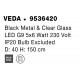 Black Metal & Clear Glass LED G9 5x6 Watt 230 Volt IP20 Bulb Excluded D: 40 H: 150 cm Adjustable height 