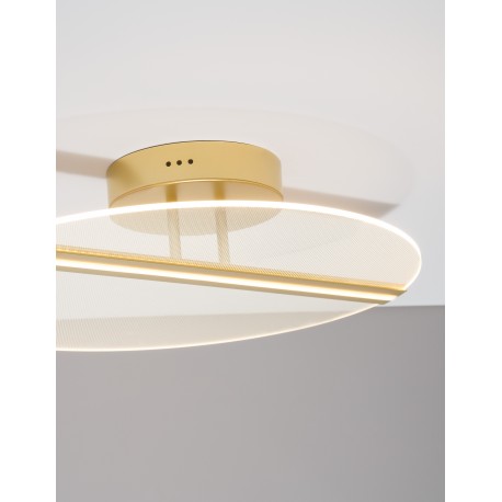 Gold Aluminium & Acrylic LED 26 Watt 230 Volt 1869Lm 3000K IP20 D: 53 H: 11.5 cm 