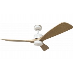 Ventilateur Avec Eclairage LED Blanc Avec PC Effet Bois 18W CCT 1440lm + Télécommande