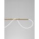 Triac Dimmable Gold Aluminium & Acrylic LED 28 Watt 230 Volt 3146Lm 3000K IP20 L: 90 W: 20 H: 120 cm Adjustable Height 