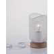 Matt White Metal Natural Wood LED E27 1x12 Watt 230 Volt IP20 Bulb Excluded Cable Length: 160 cm D: 12 H: 17 cm 