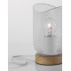 Matt White Metal Natural Wood LED E27 1x12 Watt 230 Volt IP20 Bulb Excluded Cable Length: 160 cm D: 12 H: 17 cm 