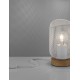 Matt White Metal Natural Wood LED E27 1x12 Watt 230 Volt IP20 Bulb Excluded Cable Length: 160 cm D: 12 H: 17 cm 