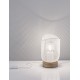 Matt White Metal Natural Wood LED E27 1x12 Watt 230 Volt IP20 Bulb Excluded Cable Length: 160 cm D: 12 H: 17 cm 