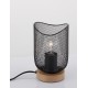 Matt Black Metal Natural Wood LED E27 1x12 Watt 230 Volt IP20 Bulb Excluded Cable Length: 160 cm D: 12 H: 17 cm 
