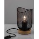 Matt Black Metal Natural Wood LED E27 1x12 Watt 230 Volt IP20 Bulb Excluded Cable Length: 160 cm D: 12 H: 17 cm 
