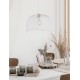 Matt White Metal Natural Wood LED E27 1x12 Watt 230 Volt IP20 Bulb Excluded D: 30 H1: 19.5 H2: 120 cm Adjustable height 