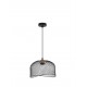 Matt Black Metal Natural Wood LED E27 1x12 Watt 230 Volt IP20 Bulb Excluded D: 30 H1: 19.5 H2: 120 cm Adjustable height 