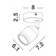 Sandy White Metal LED GU10 1x10 Watt 230 Volt IP44 Bulb Excluded D: 6.1 W: 9.7 H: 7.2 cm Rotating & Adjustable 