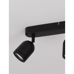 Sandy Black Metal LED GU10 3x10 Watt 230 Volt IP44 Bulb Excluded L: 48 W: 8 H: 9.7 cm Rotating & Adjustable 