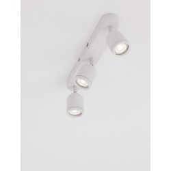 Sandy White Metal LED GU10 3x10 Watt 230 Volt IP44 Bulb Excluded L: 48 W: 8 H: 9.7 cm Rotating & Adjustable 