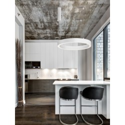 Triac Dimmable Sandy White Aluminium & Acrylic LED 40 Watt 230 Volt 2153Lm 3000K IP20 D: 60 H: 200 cm Adjustable Height 
