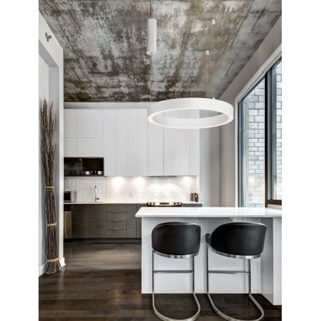 Triac Dimmable Sandy White Aluminium & Acrylic LED 40 Watt 230 Volt 2153Lm 3000K IP20 D: 60 H: 200 cm Adjustable Height 