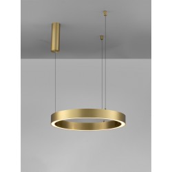 Triac Dimmable Brass Gold Aluminium & Acrylic LED 40 Watt 230 Volt 2153Lm 3000K IP20 D: 60 H: 200 cm Adjustable Height 