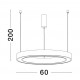 Triac Dimmable Brass Gold Aluminium & Acrylic LED 40 Watt 230 Volt 2153Lm 3000K IP20 D: 60 H: 200 cm Adjustable Height 