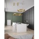 Triac Dimmable Brass Gold Aluminium & Acrylic LED 50 Watt 230 Volt 2968Lm 3000K IP20 D: 80 H: 200 cm Adjustable Height 