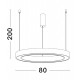Triac Dimmable Brass Gold Aluminium & Acrylic LED 50 Watt 230 Volt 2968Lm 3000K IP20 D: 80 H: 200 cm Adjustable Height 
