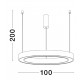Triac Dimmable Brass Gold Aluminium & Acrylic LED 60 Watt 230 Volt 3389Lm 3000K IP20 D: 100 H: 200 cm Adjustable Height 