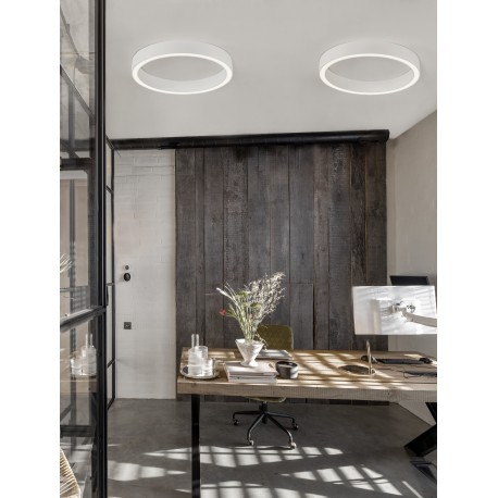 Triac Dimmable Sandy White Aluminium & Acrylic LED 40 Watt 230 Volt 2153 Lm 3000K IP20 D: 60 W: 4 H: 6.5 cm 
