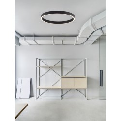 Triac Dimmable Sandy Black Aluminium & Acrylic LED 60 Watt 230 Volt 3389 Lm 3000K IP20 D: 100 W: 4 H: 6.5 cm 