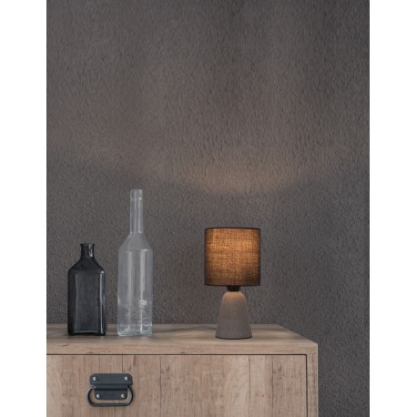 Gray Concrete & Black Fabric Shade LED E14 1x5 Watt 230 Volt IP20 Bulb Excluded D: 12 H: 22.5 cm 