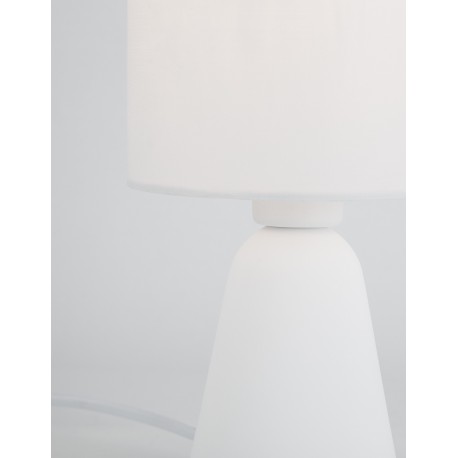White Gypsum & White Fabric Shade LED E14 1x5 Watt 230 Volt IP20 Bulb Excluded D: 12 H: 22.5 cm 