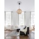 Natural Rattan Black Fabric Wire & Base LED E27 1x12 Watt 230 Volt IP20 Bulb Excluded D: 40 H1: 37 H2: 250 cm Adjustable height