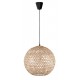 Natural Rattan Black Fabric Wire & Base LED E27 1x12 Watt 230 Volt IP20 Bulb Excluded D: 40 H1: 37 H2: 250 cm Adjustable height