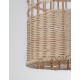 Natural Rattan Black Fabric Wire & Base LED E27 1x12 Watt 230 Volt IP20 Bulb Excluded D: 20 H1: 76 H2: 250 cm Adjustable height