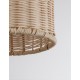 Natural Rattan Black Fabric Wire & Base LED E27 1x12 Watt 230 Volt IP20 Bulb Excluded D: 20 H1: 76 H2: 250 cm Adjustable height