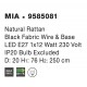 Natural Rattan Black Fabric Wire & Base LED E27 1x12 Watt 230 Volt IP20 Bulb Excluded D: 20 H1: 76 H2: 250 cm Adjustable height