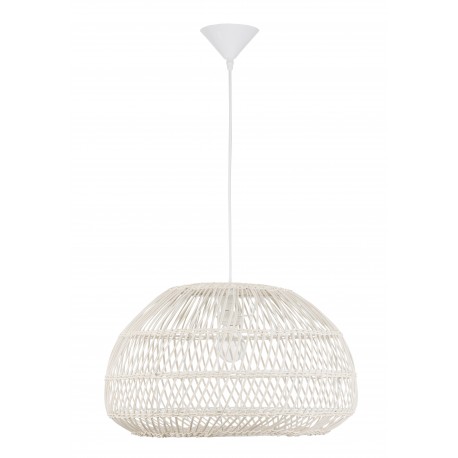 Ivory Rattan White Fabric Wire & Base LED E27 1x12 Watt 230 Volt IP20 Bulb Excluded D: 50.5 H1: 30 H2: 250 cm Adjustable height