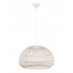 Ivory Rattan White Fabric Wire & Base LED E27 1x12 Watt 230 Volt IP20 Bulb Excluded D: 50.5 H1: 30 H2: 250 cm Adjustable height