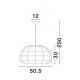 Ivory Rattan White Fabric Wire & Base LED E27 1x12 Watt 230 Volt IP20 Bulb Excluded D: 50.5 H1: 30 H2: 250 cm Adjustable height
