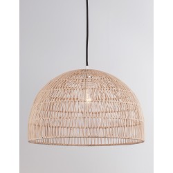 Natural Rattan Black Fabric Wire & Base LED E27 1x12 Watt 230 Volt IP20 Bulb Excluded D: 40 H1: 25 H2: 250 cm Adjustable height