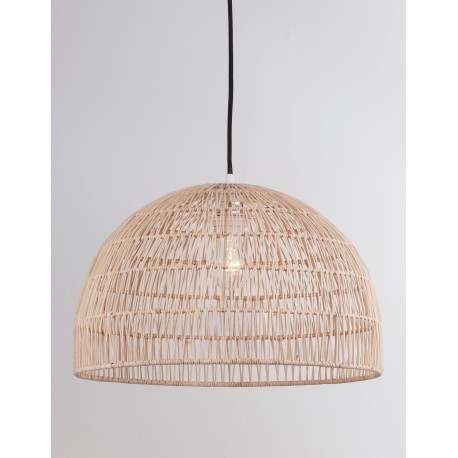 Natural Rattan Black Fabric Wire & Base LED E27 1x12 Watt 230 Volt IP20 Bulb Excluded D: 40 H1: 25 H2: 250 cm Adjustable height