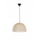 Natural Rattan Black Fabric Wire & Base LED E27 1x12 Watt 230 Volt IP20 Bulb Excluded D: 40 H1: 25 H2: 250 cm Adjustable height