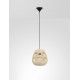 Natural Rattan Black Fabric Wire & Base LED E27 1x12 Watt 230 Volt IP20 Bulb Excluded D: 27 H 1: 26.5 H 2: 180 cm Adjustable h