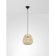 Natural Rattan Black Fabric Wire & Base LED E27 1x12 Watt 230 Volt IP20 Bulb Excluded D: 27 H 1: 26.5 H 2: 180 cm Adjustable h