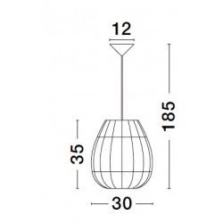 Natural Rattan Black Fabric Wire & Base LED E27 1x12 Watt 230 Volt IP20 Bulb Excluded D: 30 H 1: 35 H 2: 185 cm Adjustable hei