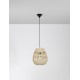 Natural Rattan Black Fabric Wire & Base LED E27 1x12 Watt 230 Volt IP20 Bulb Excluded D: 30 H 1: 35 H 2: 185 cm Adjustable hei