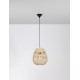 Natural Rattan Black Fabric Wire & Base LED E27 1x12 Watt 230 Volt IP20 Bulb Excluded D: 30 H 1: 35 H 2: 185 cm Adjustable hei