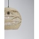 Natural Rattan Black Fabric Wire & Base LED E27 1x12 Watt 230 Volt IP20 Bulb Excluded D: 48.5 H1: 41.5 H2: 205 cm Adjustable h
