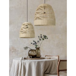 Natural Rattan Black Fabric Wire & Base LED E27 1x12 Watt 230 Volt IP20 Bulb Excluded D: 46 H 1: 46 H 2: 200 cm Adjustable hei