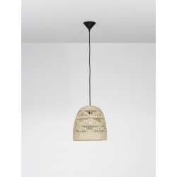 Natural Rattan Black Fabric Wire & Base LED E27 1x12 Watt 230 Volt IP20 Bulb Excluded D: 30 H 1: 30 H 2: 185 cm Adjustable heigh